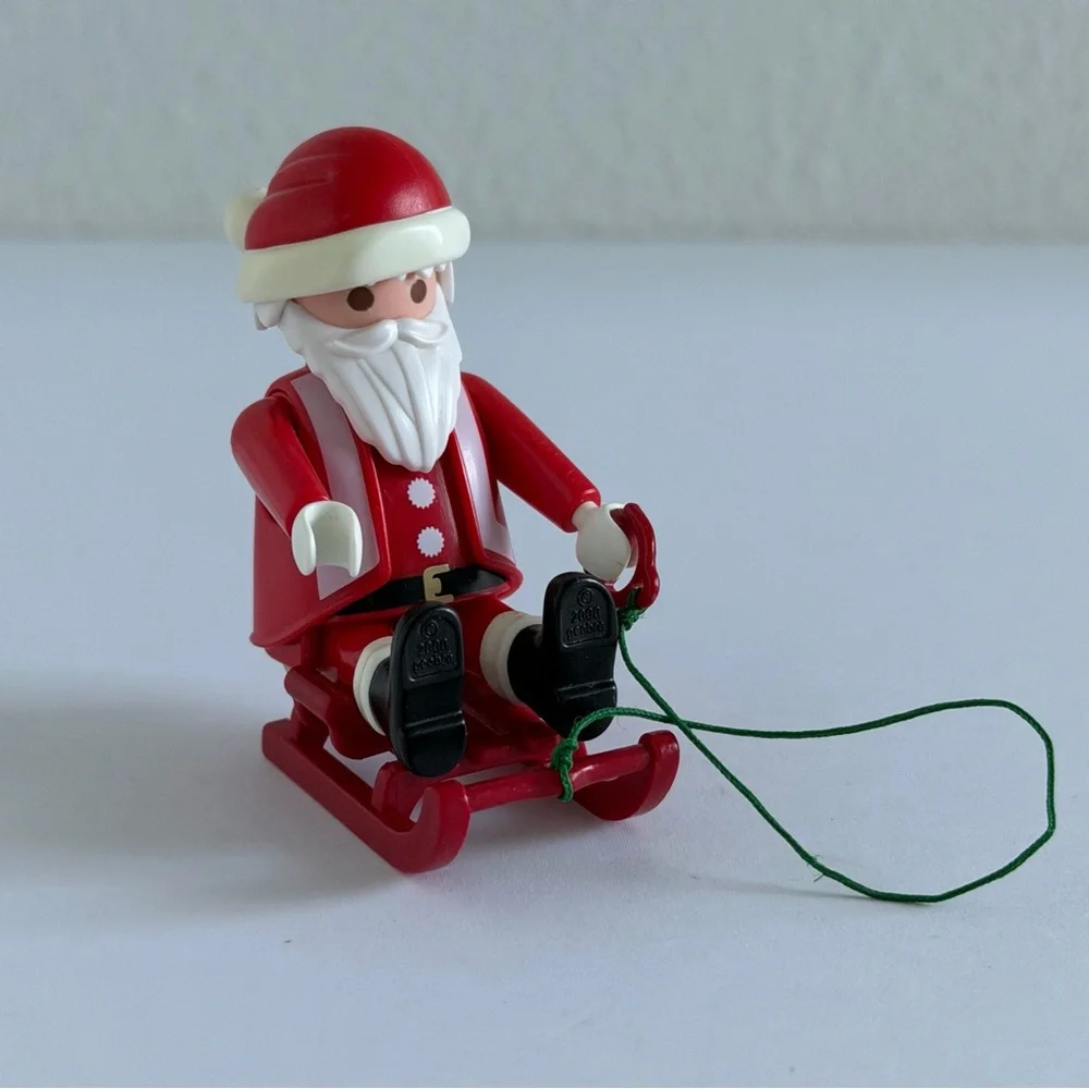 Vintage Playmobil Santa Claus Figure with Sled Christmas Toy‎